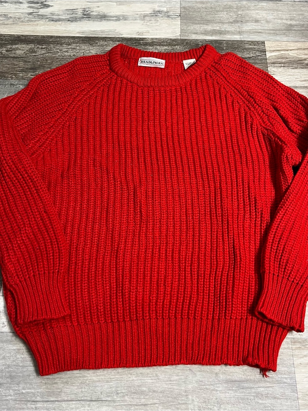Headliners red knit crewneck sweater